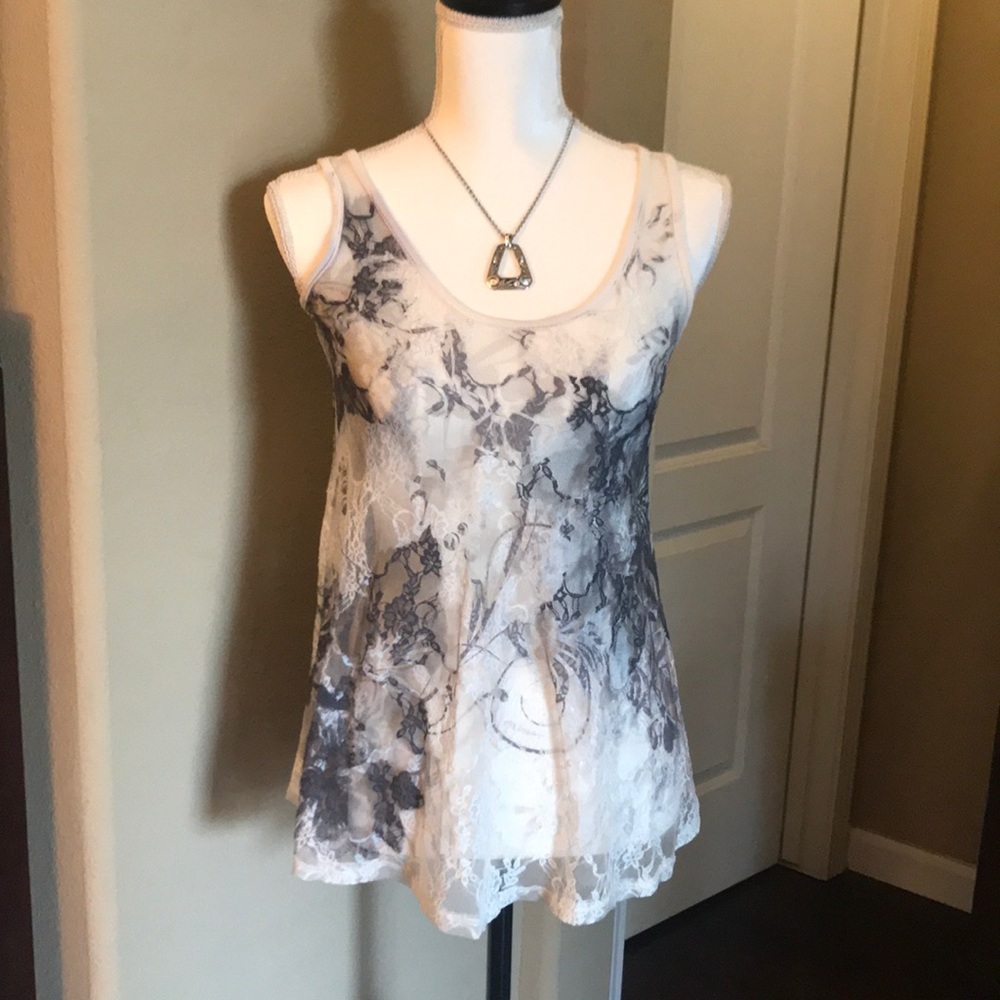 Lace Cover Up Tank with Beautiful Details